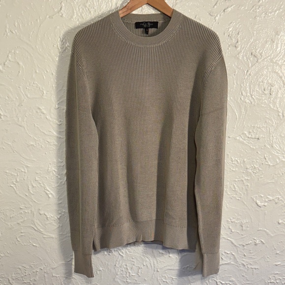 rag & bone Tan Crewneck Sweater Knit Minimalist - Picture 3 of 4